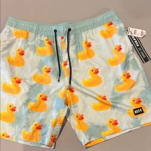 Neff Aqua Duck Pattern Swim Shorts